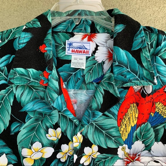 🌴 Hawaiian Aloha Cotton Shirt Parrots 🌴 - Picture 8 of 12
